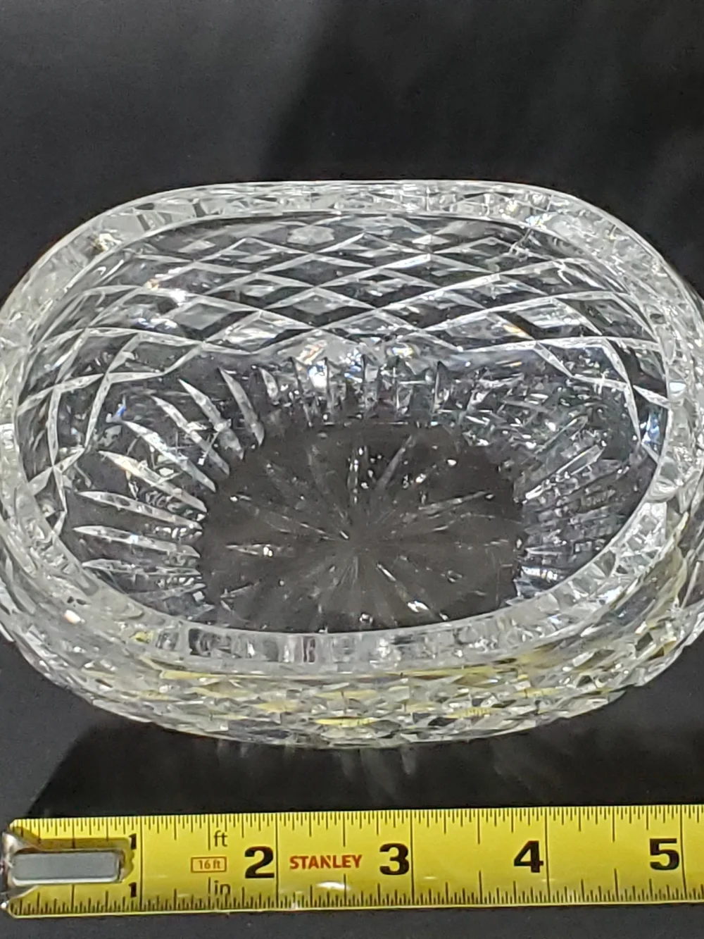 Waterford Vintage Crystal Vase in the Comeragh Pattern & Scooped Rim
